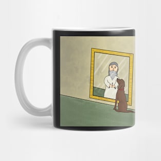 Dog Seeing God in Mirror Mug